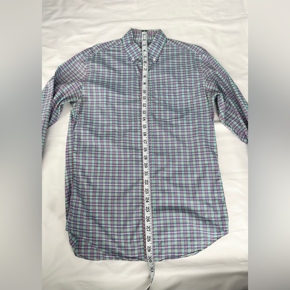 J. Crew Men Light Weight Shirt 100% Cotton Slim Fit Plaid Button Up Size Small - Picture 9 of 9